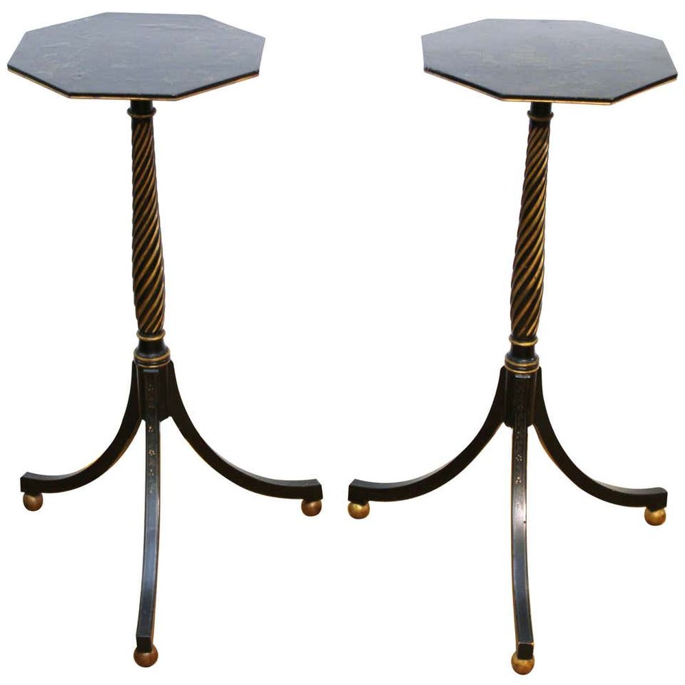 Appraisal: ENGLISH REGENCY STYLE CHINOISERIE SIDE TABLES PR Pair of English