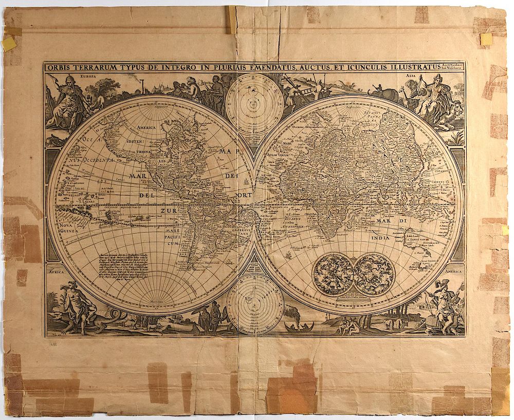 Appraisal: Nicolaes Visscher World Map Nicolaes Visscher I - Orbis Terrarum