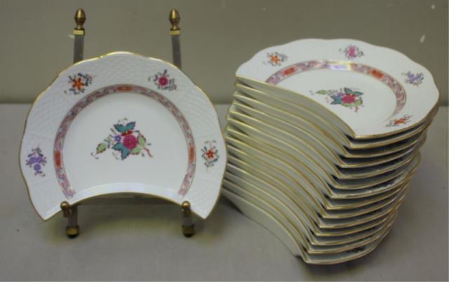 Appraisal: Herend Chinese Bouquet Side Salad Bone PlatesFrom a Park Ave