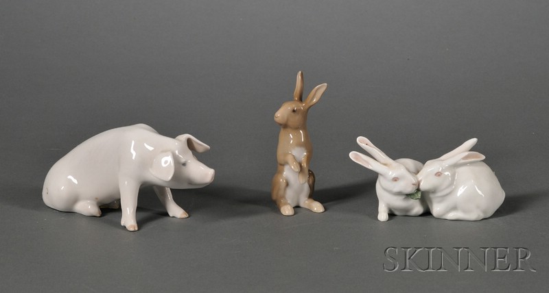 Appraisal: Three Small Danish Porcelain Animal Figures th century two Royal