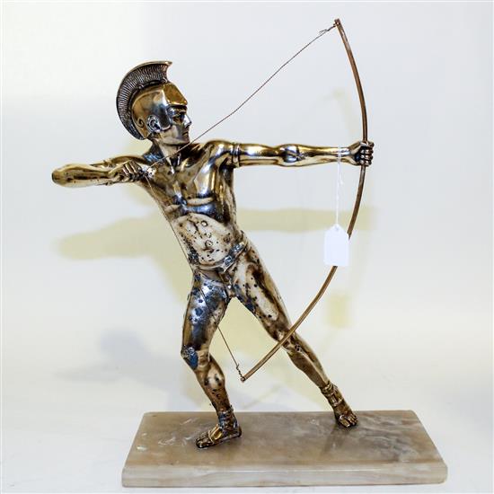 Appraisal: Sale Lot A Silvered Metal Figure depicting an archer with