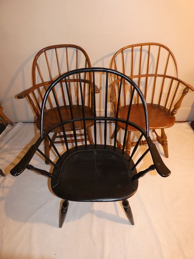 Appraisal: WINDSOR CHAIRS windsor chairs Period maple armchair oak armchair circa