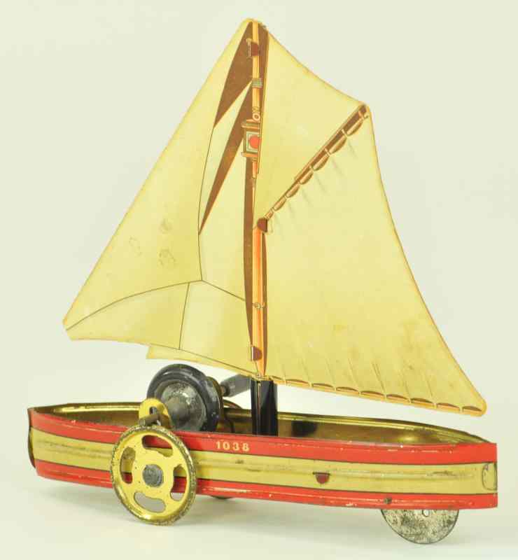 Appraisal: HESS SAILBOAT Germany circa early 's lithographed tin red and