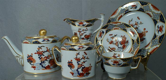 Appraisal: pc Copeland Spode Imari pattern cake set c o teapot