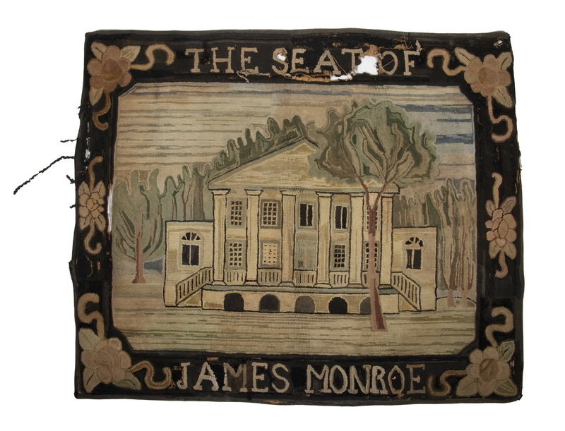 Appraisal: JAMES MONROE HISTORIC HOOKED RUG th c Historic Hooked Rug