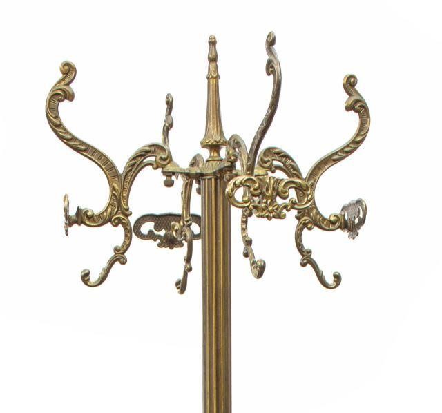 Appraisal: Italian gilt metal standing hall tree th c scrolling foliate