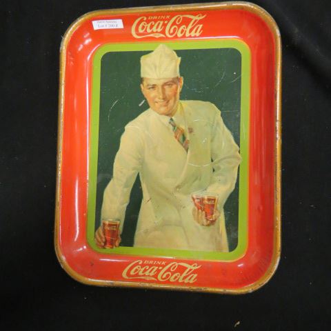 Appraisal: Coca-Cola Serving Tray Soda Fountain Clerk x