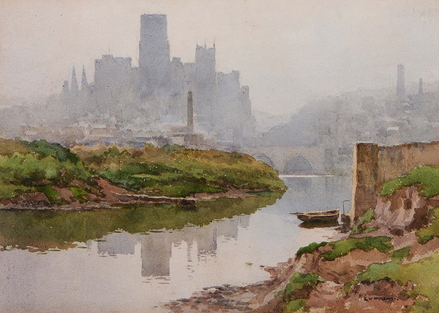 Appraisal: ERNEST WILLIAM HASLEHURST - 'Durham' signed watercolour x cm