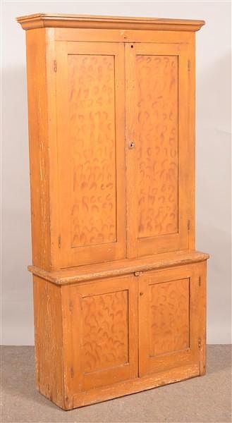 Appraisal: PA th Century Small Step-back Cupboard Pennsylvania th Century Softwood