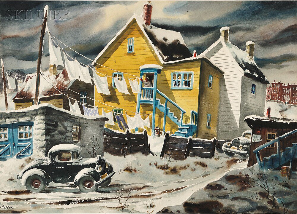 Appraisal: Henry Martin Gasser American - Backyards in Winter Signed H