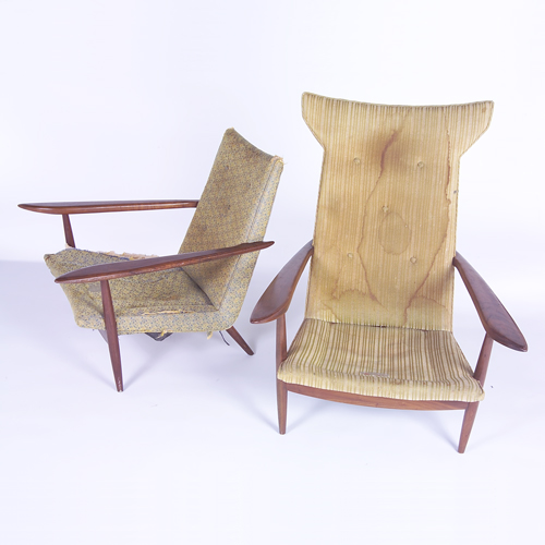 Appraisal: GEORGE NAKASHIMA WIDDICOMB Papa and Mama armchairs each with flat