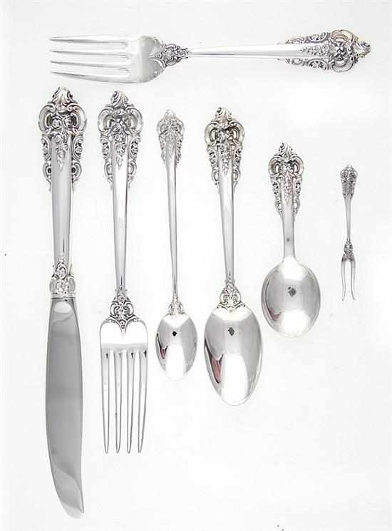 Appraisal: Wallace Grande Baroque pattern sterling flatware circa comprising hollow handle