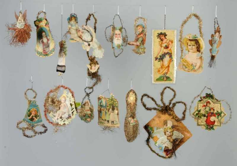 Appraisal: Lot of Tinsel Christmas Ornaments Description With paper scrap Condition