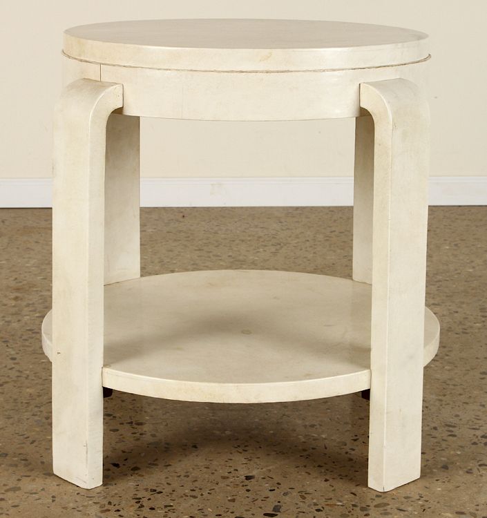 Appraisal: PARCHMENT END TABLE MANNER OF SAMUEL MARX C A round