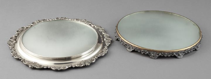 Appraisal: Two American Silverplate and Mirrored Glass Plateaus consisting of a