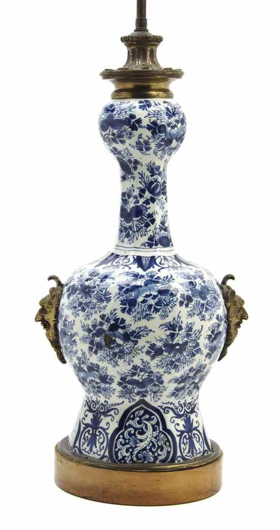 Appraisal: A Delft Ceramic Vase of baluster form having blue on