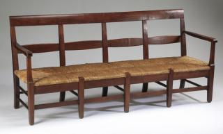 Appraisal: French Provincial style bench l French Provincial style four seat