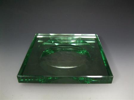 Appraisal: ART DECO PLATEAU S mirrored glass of square form with