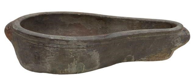 Appraisal: Architectural terracotta basin th c with applied handles approx h