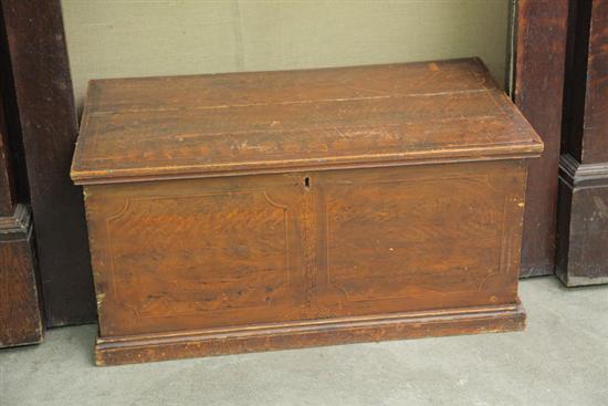 Appraisal: GRAIN DECORATED BLANKET CHEST Red grain finish with faux painted