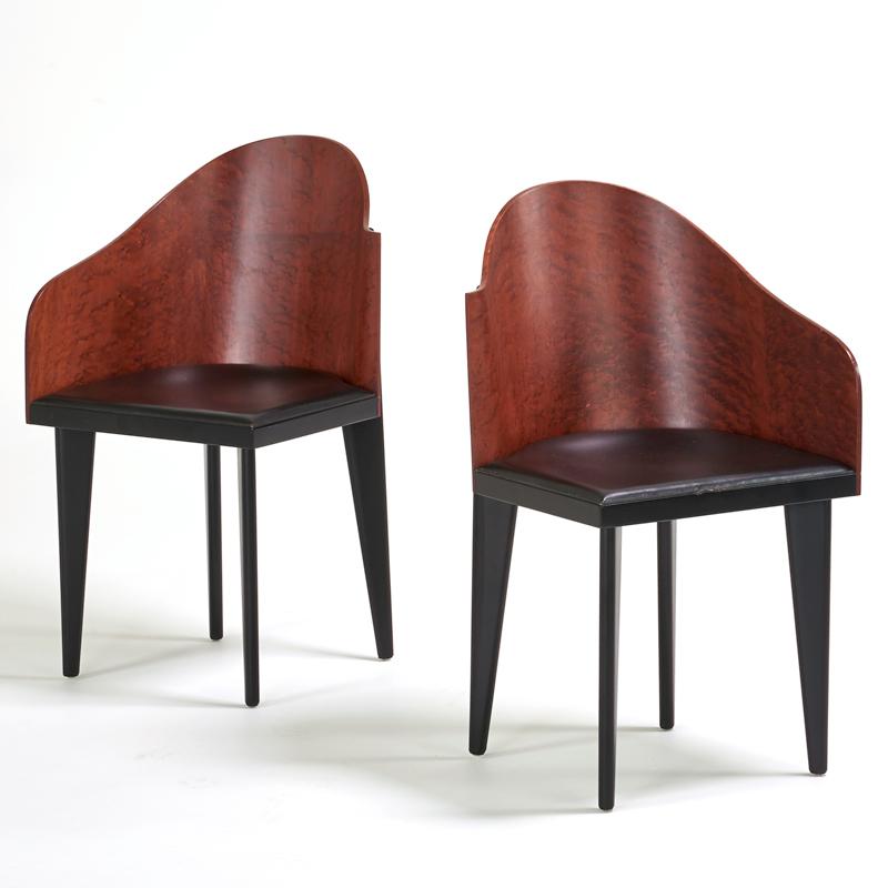 Appraisal: GIOVANNI OFFREDI His and hers chairs Italy s Stained and