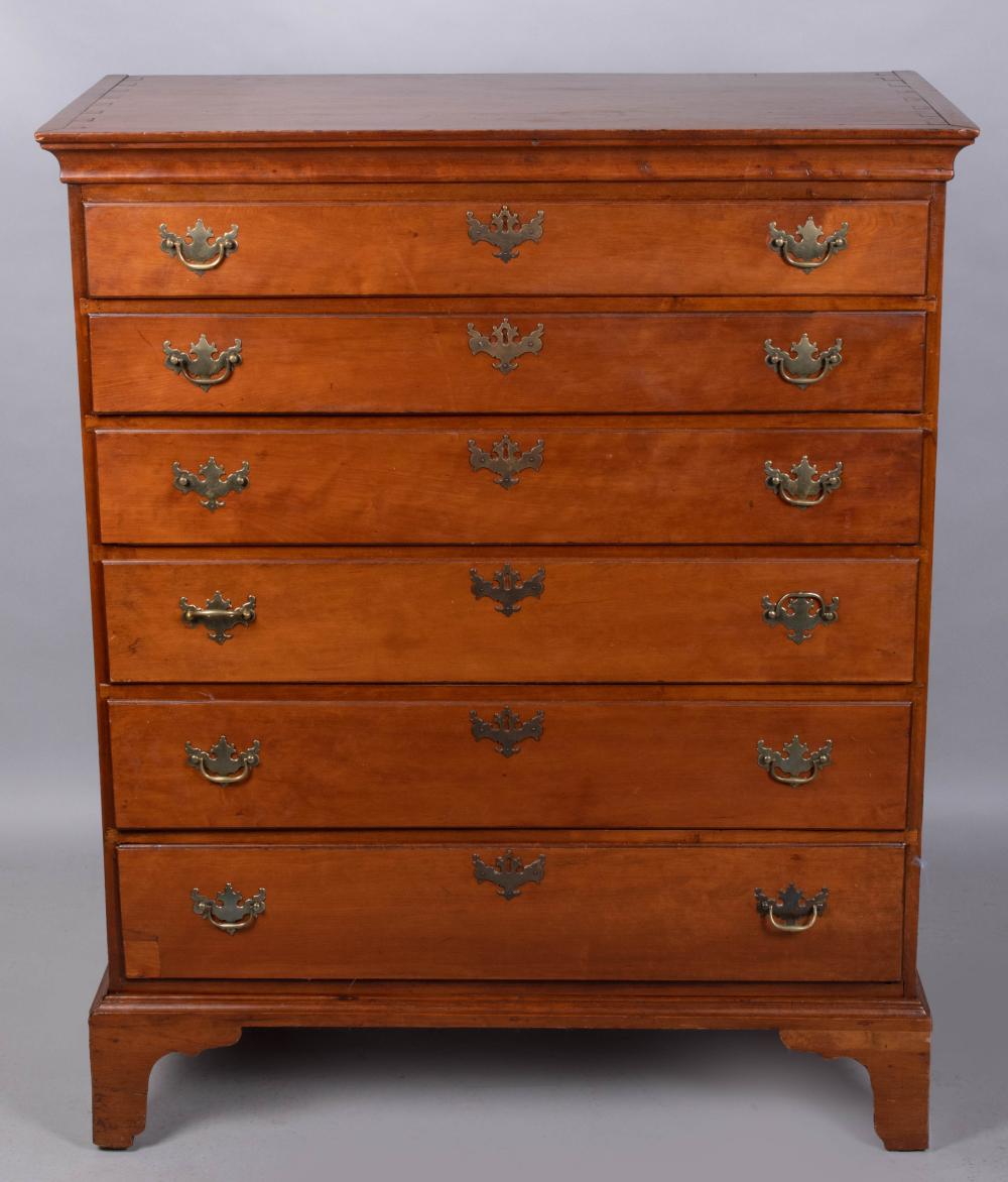 Appraisal: CHIPPENDALE CHERRY TALL CHEST OF DRAWERS LATE TH CENTURY the