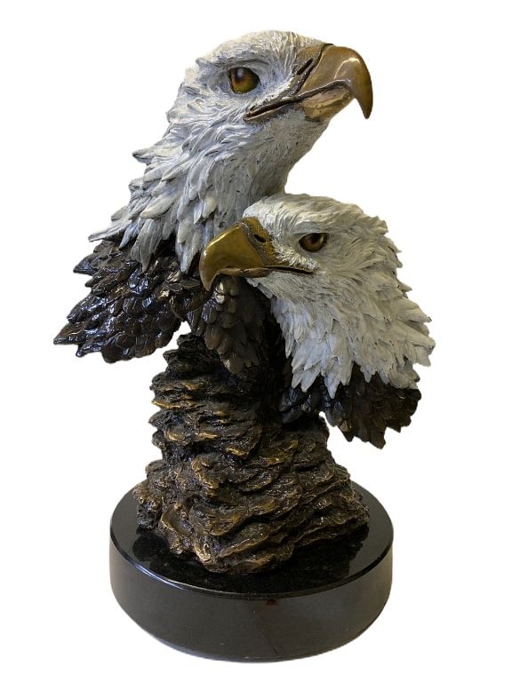 Appraisal: Delier American Pride Delier American Pride Bronze Eagle Sculpture Measures