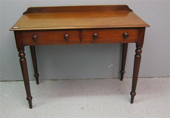 Appraisal: th century mahogany wash stand two drawers on turned tapering