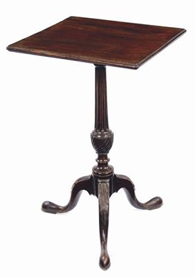 Appraisal: A mahogany tripod table the associated rectangular top on a