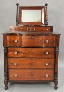 Appraisal: Mahogany and rosewood chest with mirror circa ht in wd