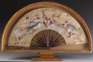 Appraisal: TWO NICE TH C HAND FANS IN SHADOW BOX FRAMES