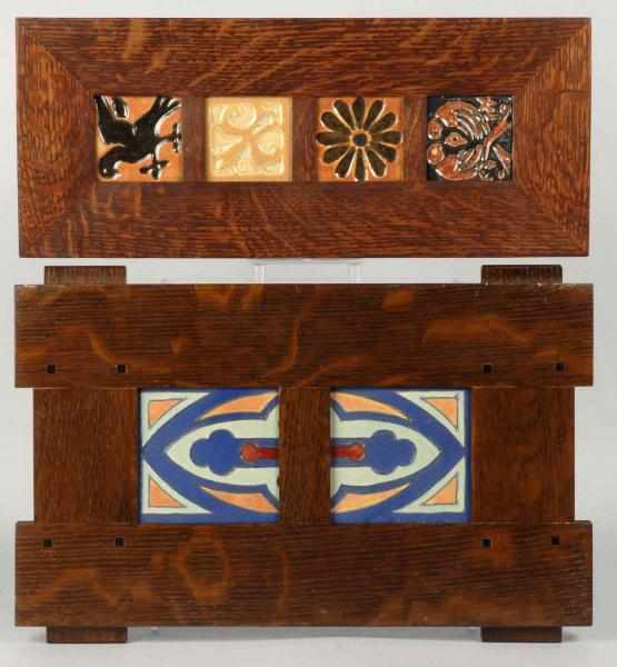 Appraisal: Lot of Framed Tile Pieces Description Includes one vertically framed