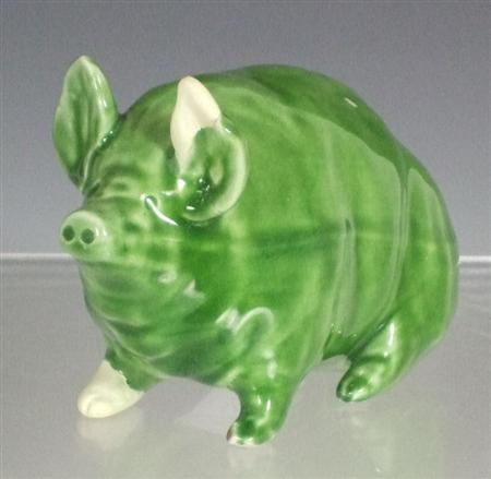 Appraisal: WEMYSS SMALL PIG FIGURE LATE TH CENTURY glazed earthenware glazed