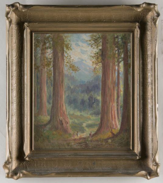 Appraisal: Samuel Tilden Daken CA - Redwoods oil on board signed