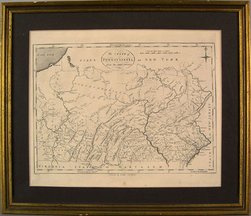 Appraisal: Atlas engraved map ca titled The State of Pennsylvania From