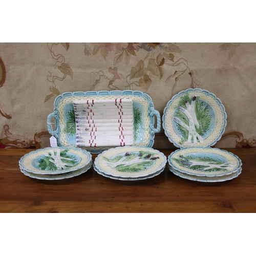 Appraisal: Antique French porcelain asparagus service comprising of twin handled cradle