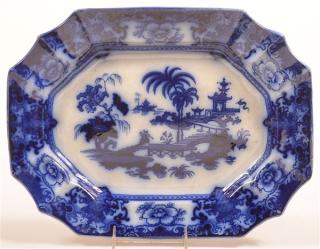 Appraisal: Flow Blue China Shapoo Pattern Platter Flow Blue Ironstone China