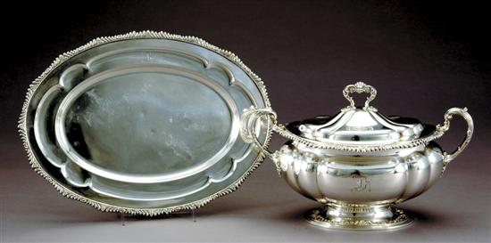 Appraisal: Gorham sterling covered tureen on stand circa - scrolling foliate