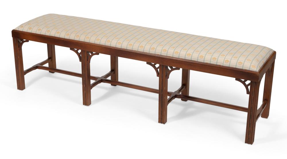 Appraisal: CHIPPENDALE-STYLE BENCH LATE TH CENTURY HEIGHT LENGTH DEPTH CHIPPENDALE-STYLE BENCH