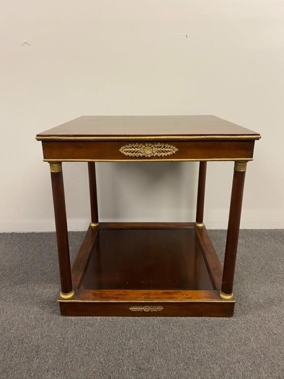 Appraisal: French Empire center hall table th c with brass ormolu