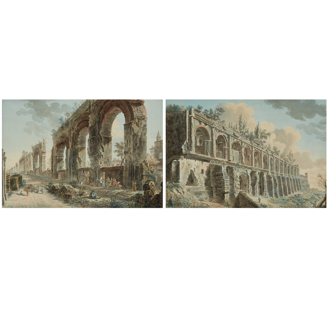 Appraisal: Giovanni Migliara Italian - The Claudian Aqueduct and The Remains