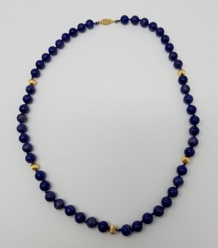 Appraisal: K Gold Lapis Necklace K Gold Lapis Necklace Necklace composes