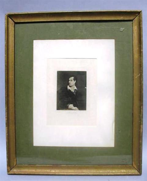 Appraisal: LORD BYRON Print x in sight Framed