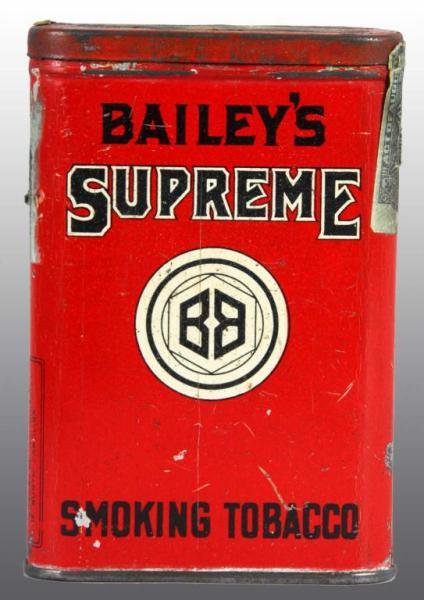 Appraisal: Bailey's Supreme Tobacco Tin Condition Very Good Size - x