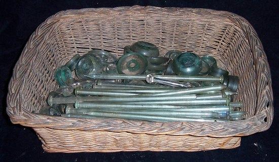 Appraisal: A quantity of glass rods roundel mounts pestles etc