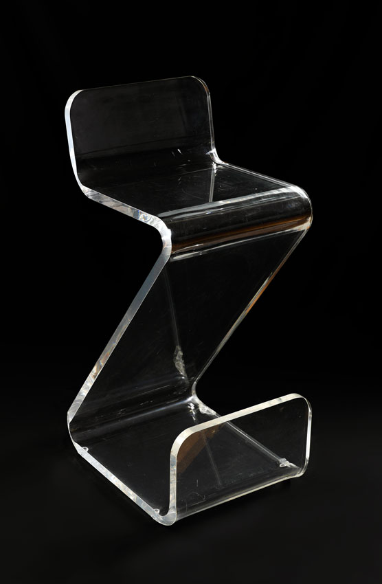 Appraisal: LUCITE Z FORM CHAIR Unmarked '' h x '' x