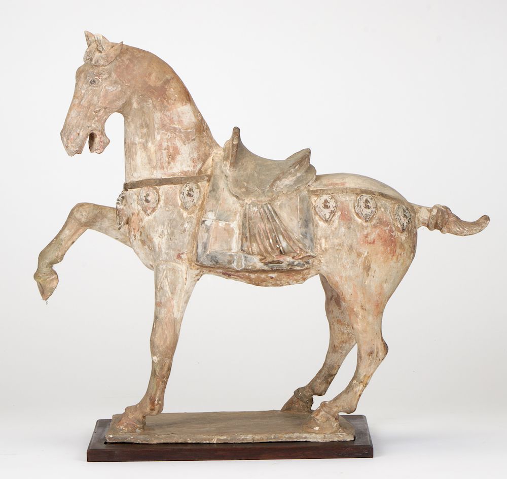 Appraisal: A Glazed Tang Dynasty Horse China A Glazed Tang Dynasty