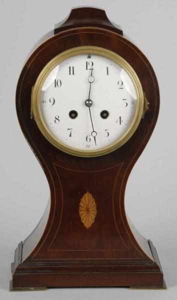 Appraisal: Classic Style Balloon Mahogany Shelf Clock Description Circa Nice inlay