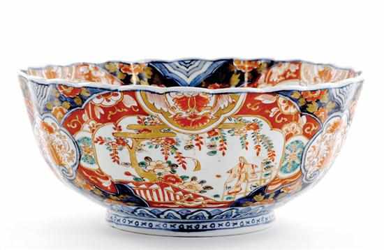 Appraisal: Japanese Imari porcelain punch bowl Meiji period late th early