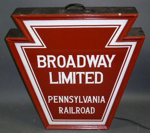 Appraisal: Railroad drumhead Pennsylvania Railroad Broadway Limited h x w x